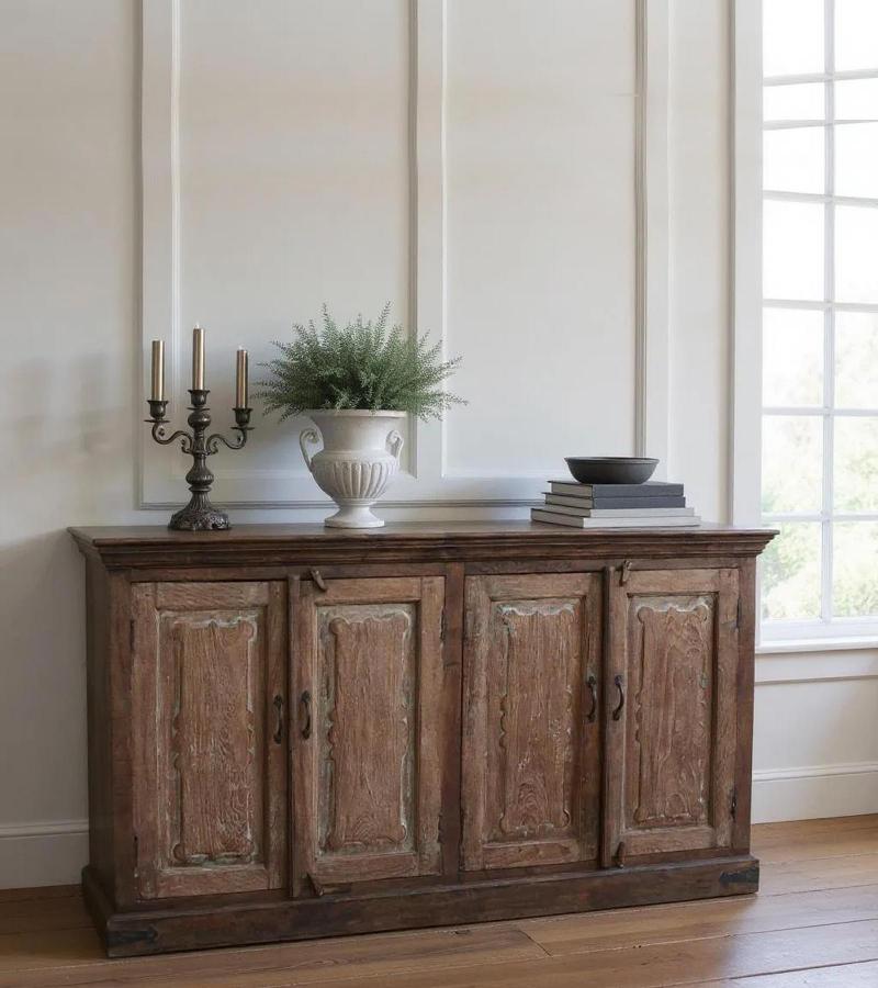 SOLID RECLAIMED TEAK WOOD W/ 4 DOORS