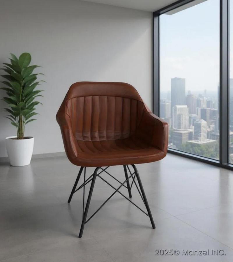 FULL HIDE LEATHER & METAL CHAIR