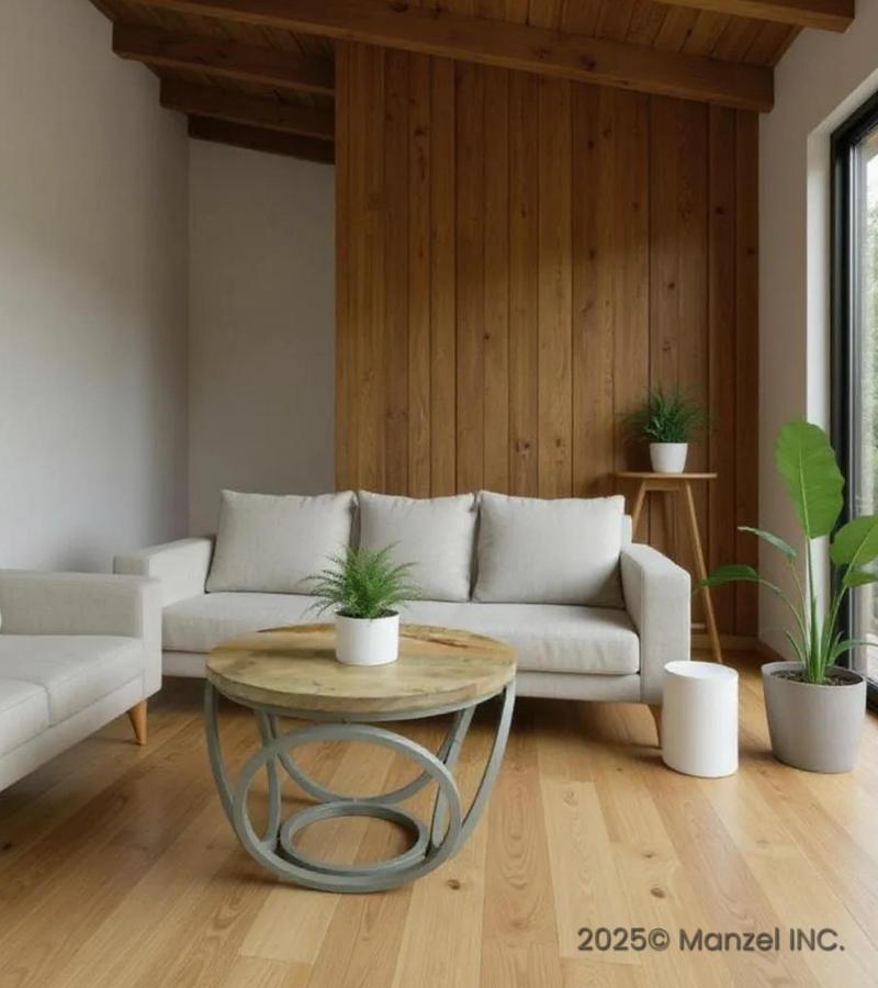 SOLID WOOD & IRON COFFEE TABLE