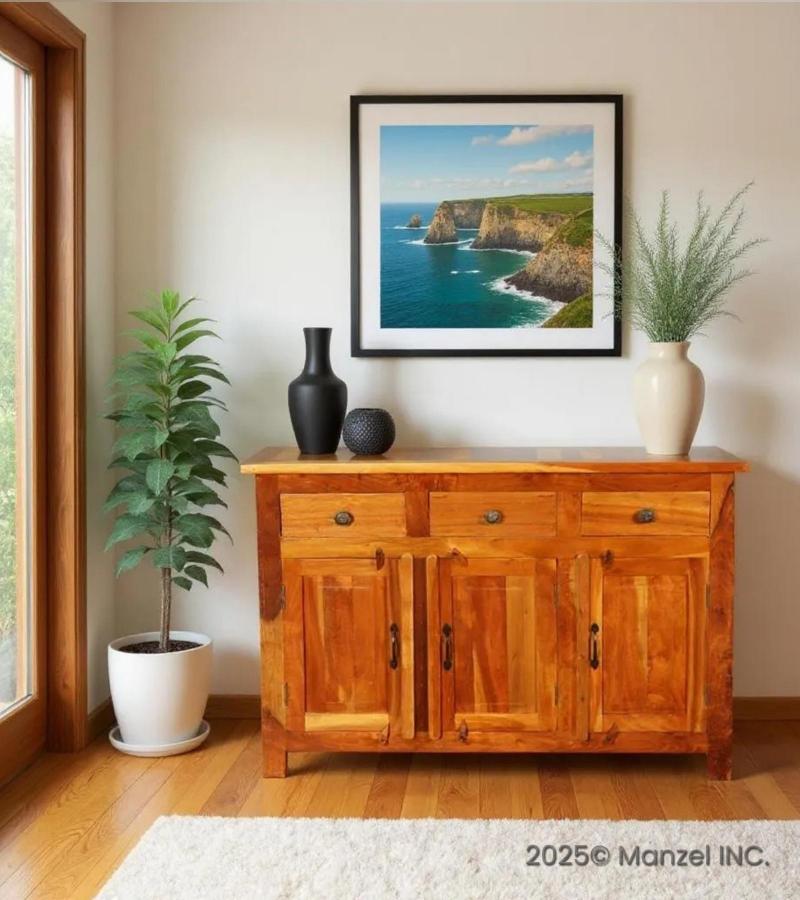 SOLID RECLAIMED TEAK 3 DOOR, 3 DRAWER  CABINET CONSOLE SIDEBOARD