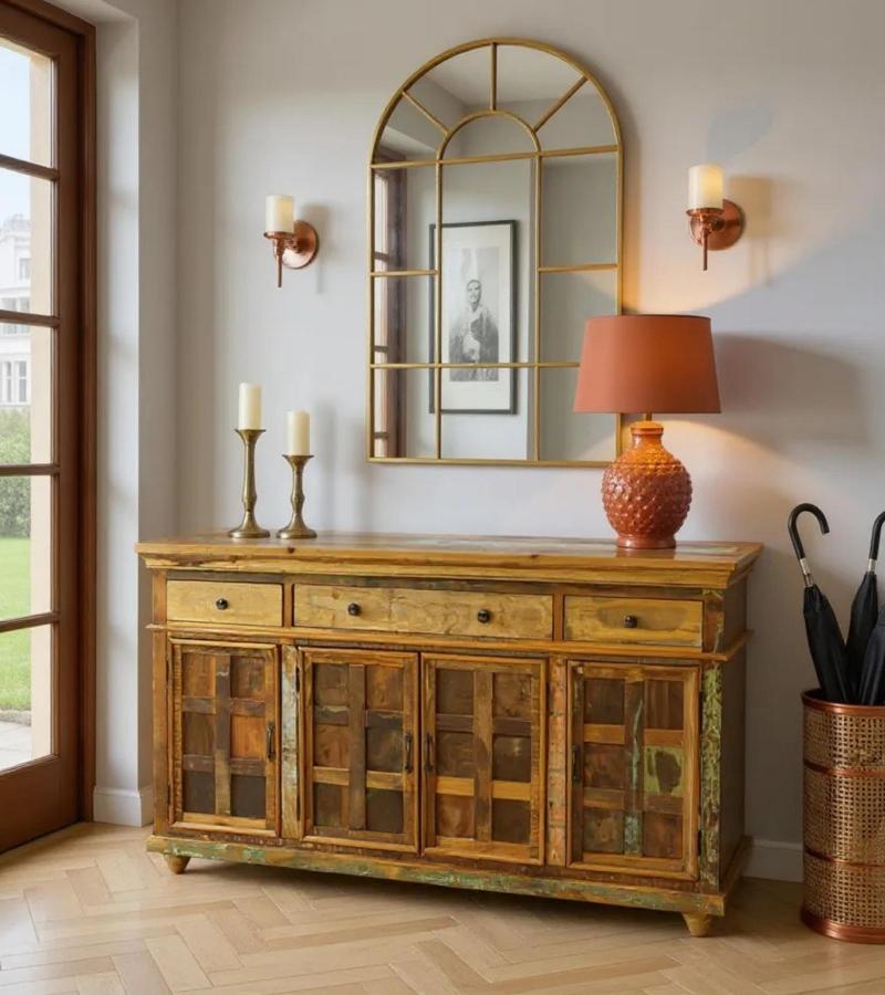 SOLID RECLAIMED TEAK WOOD SIDEBOARD CABINET