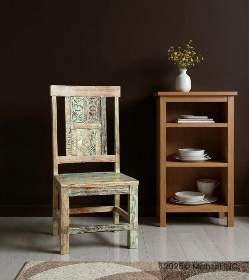 HAND CARVED SOLID RECLAIMED TEAK WOOD CHAIR