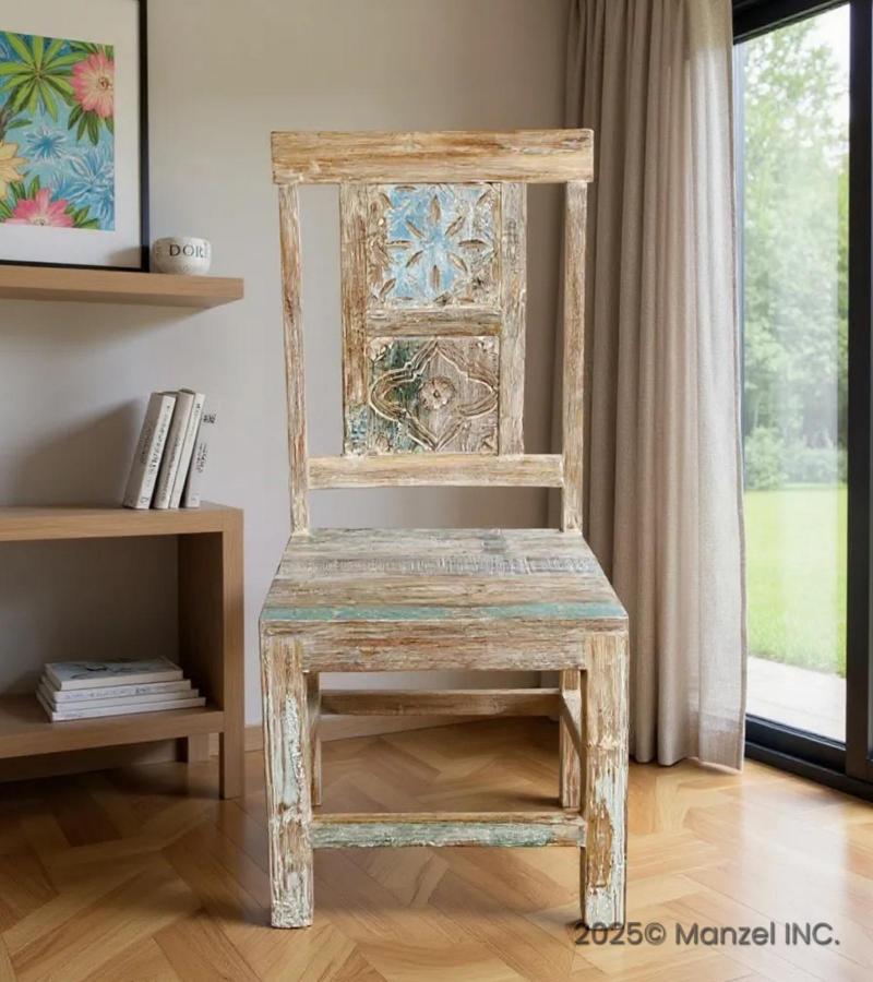 SOLID HAND CARVED RECLAIMED TEAK CHAIR