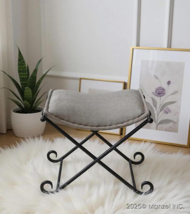 Upholstered Solid Iron Stool