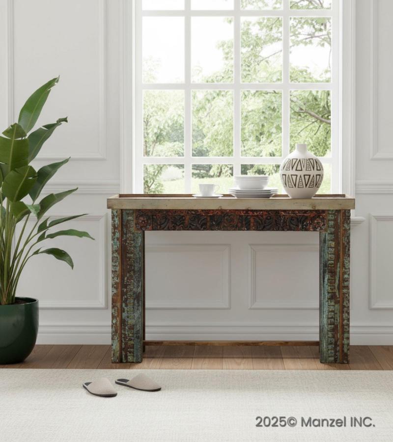 SOLID RECLAIMED TEAK WOOD CONSOLE TABLE