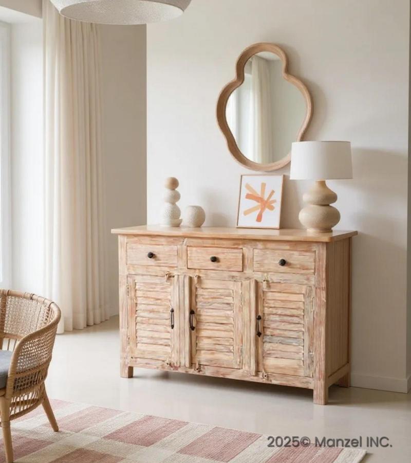 RECLAIMED TEAK 3 DRAWER / 3 DOOR SIDEBOARD / CABINET