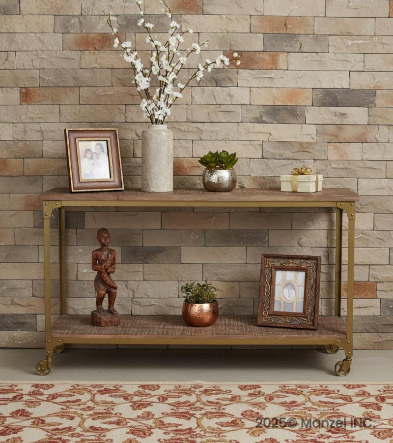 SOLID WOOD & IRON CONSOLE TABLE