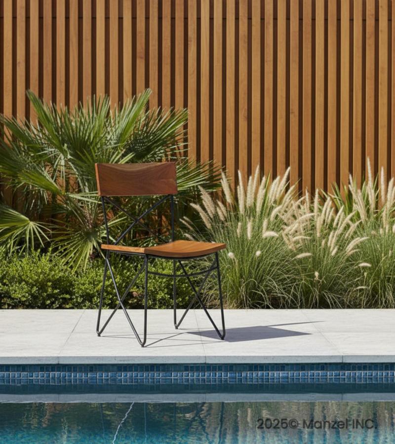 SOLID RECLAIMED TEAK WOOD & IRON CHAIR