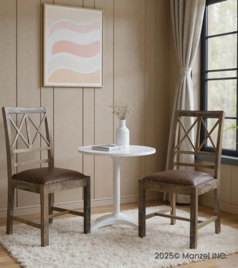 Wood And Leather Chair