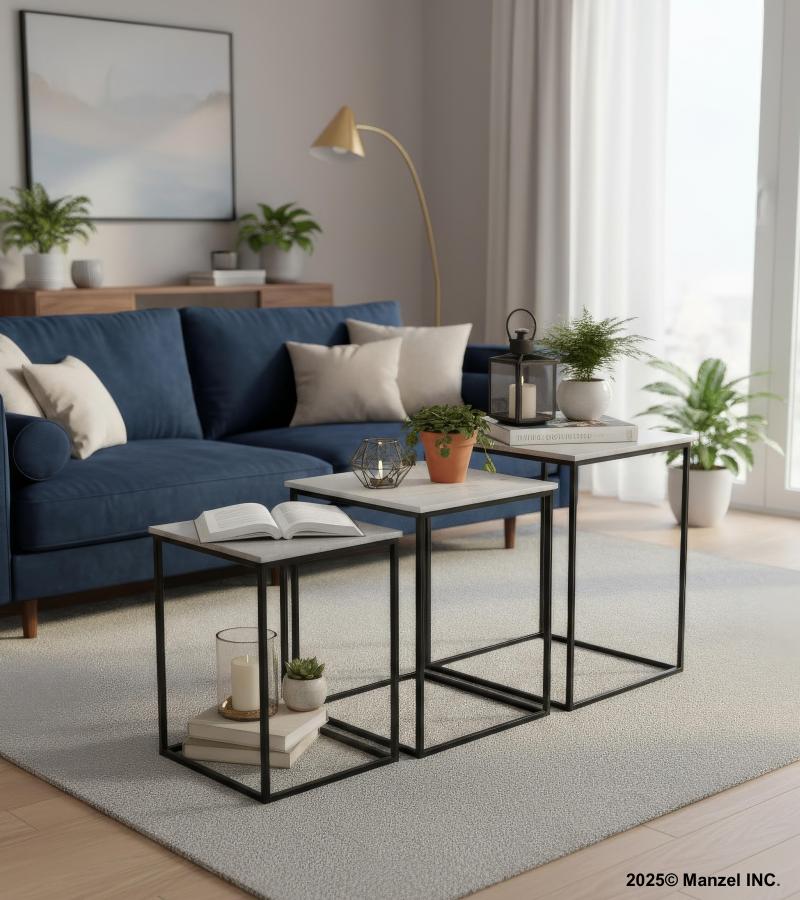 STONE & IRON NESTING END TABLES