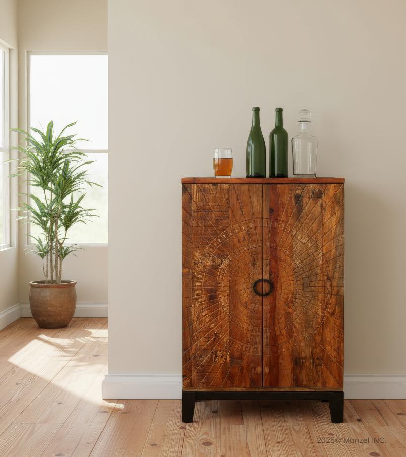 SOLID RECLAIMED TEAK WOOD LIQUOR / BAR CABINET
