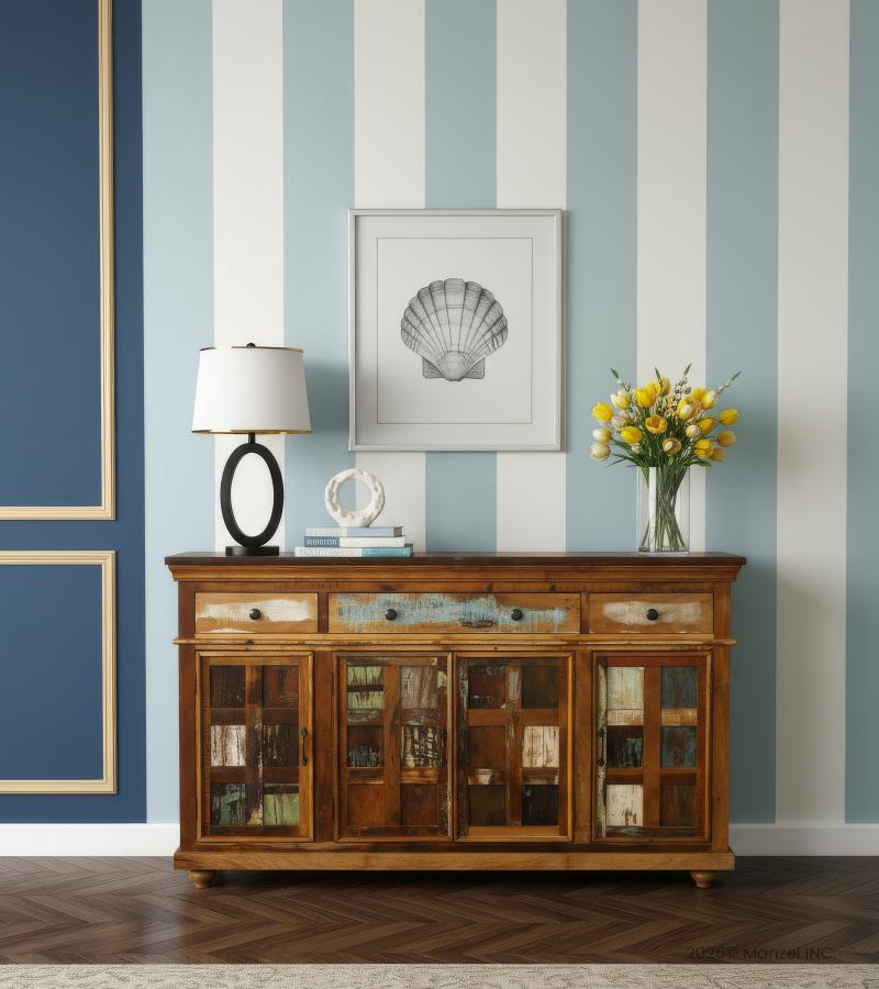 SOLID RECLAIMED TEAK WOOD SIDEBOARD 