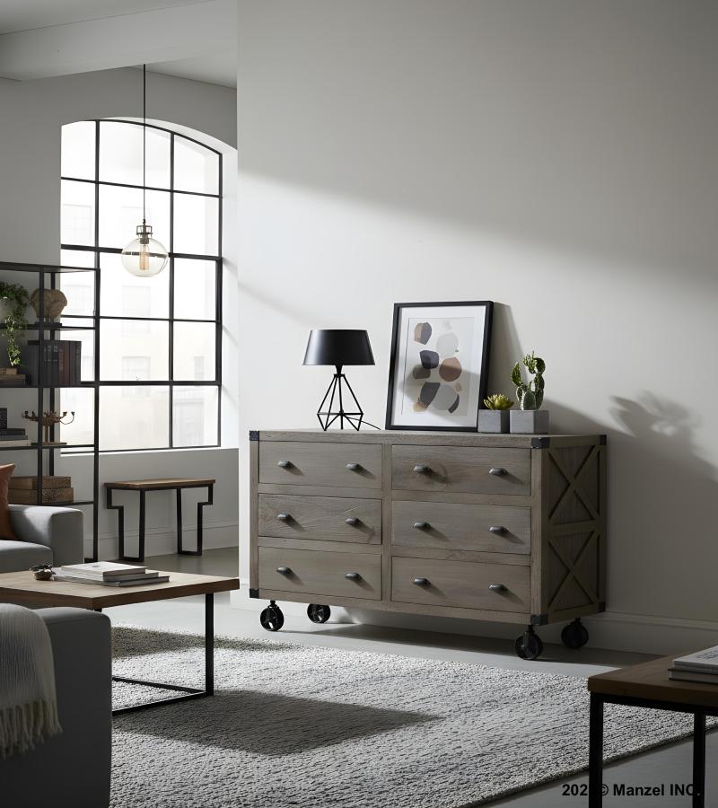 SOLID WOOD & IRON BUREAU SIDEBOARD