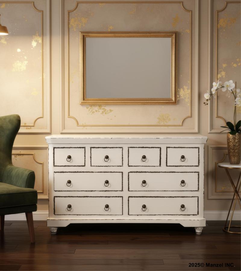 SOLID RECLAIMED TEAK WOOD DRESSER BUREAU CHEST SIDEBOARD W/ 8 DRAWERS