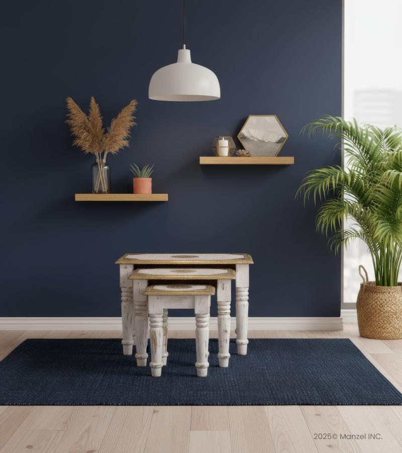 WOODEN STOOL SET OF 3