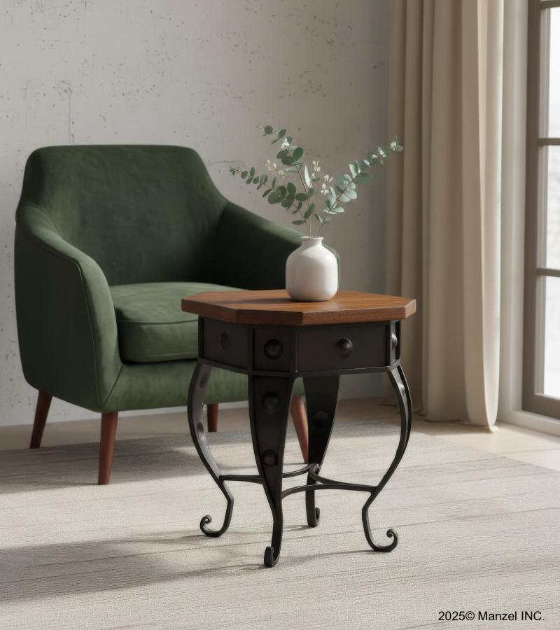 WOOD & IRON SIDE TABLE