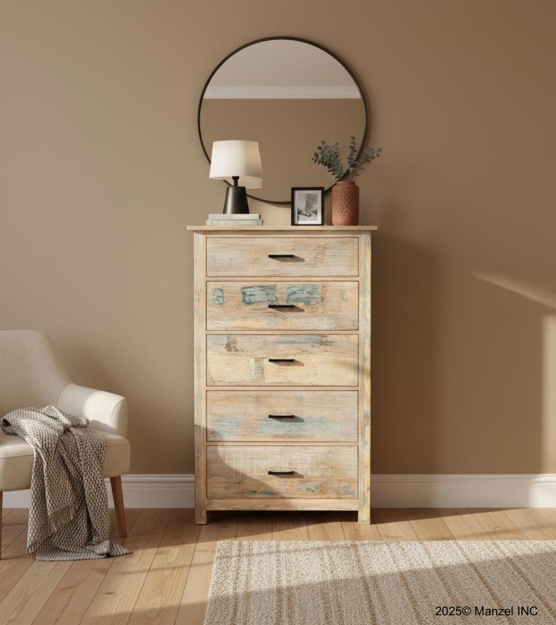 Solid Reclaimed Teak Wood Dresser Bureau Chest 