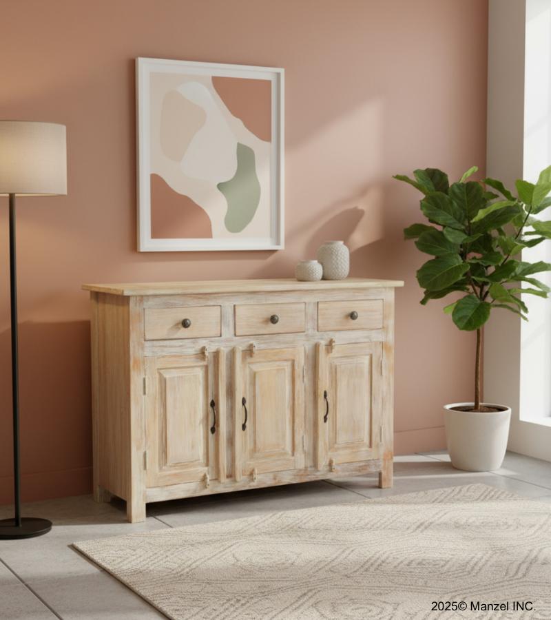 SOLID RECLAIMED TEAK 3 DOOR, 3 DRAWER  CABINET CONSOLE SIDEBOARD