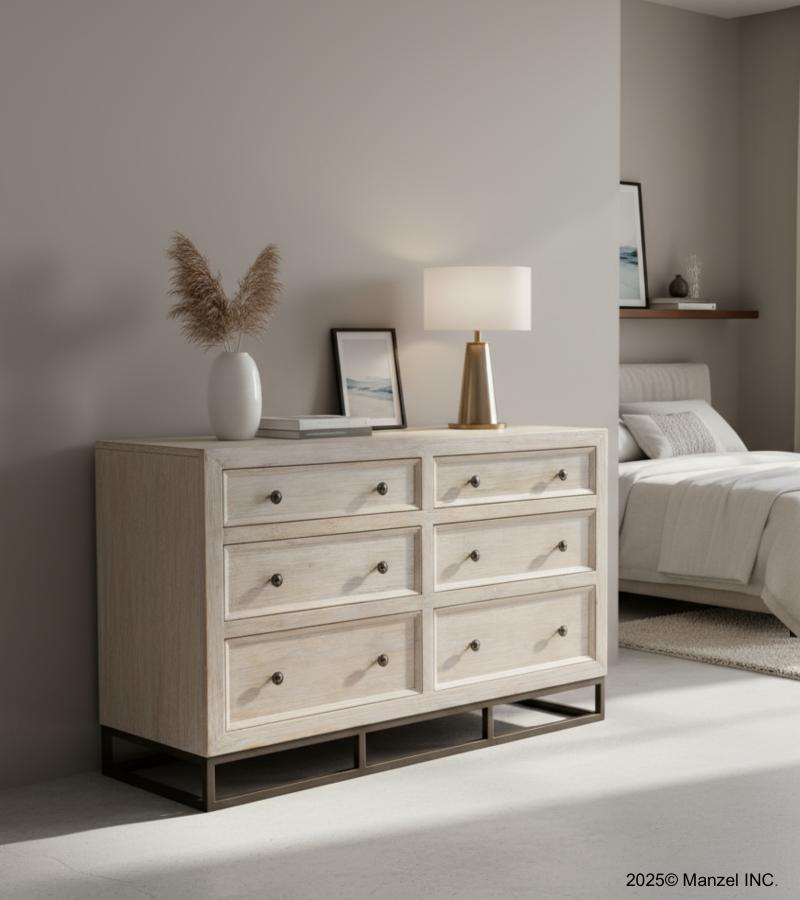 SOLID RECLAIMED TEAK WOOD 6 DRAWER DRESSER CHEST BUREAU SIDEBOARD