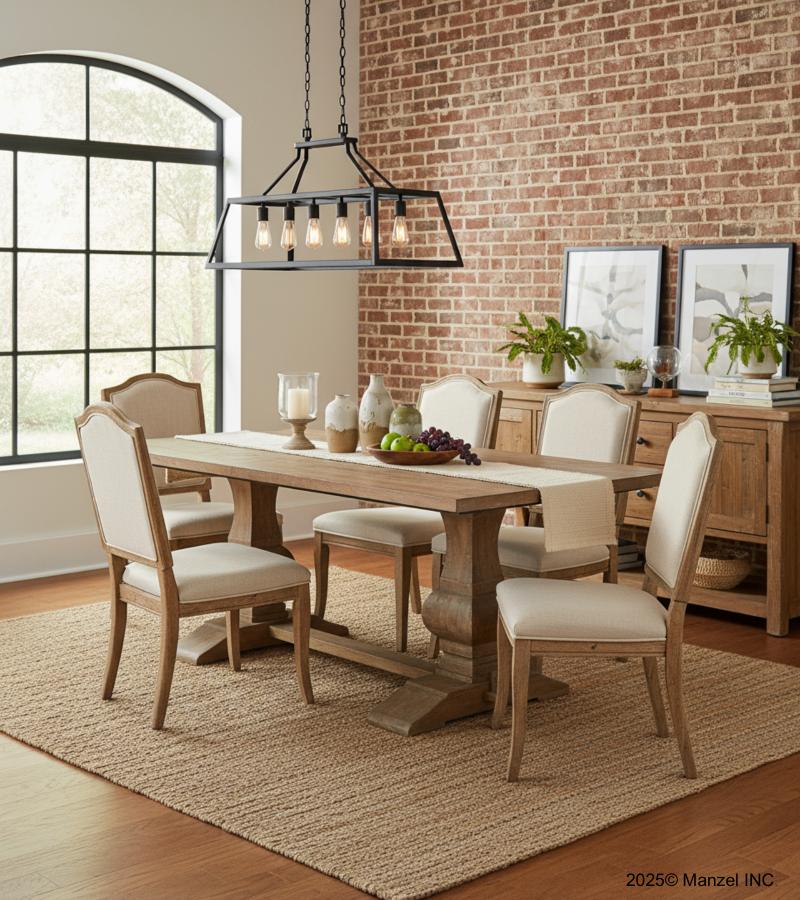 SOLID WOOD PEDESTAL DINING TABLE 