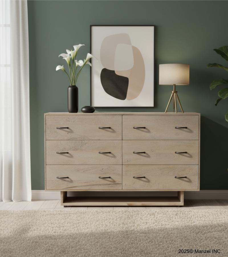 SOLID WOOD 6 DRAWER DRESSER CHEST BUREAU SIDEBOARD
