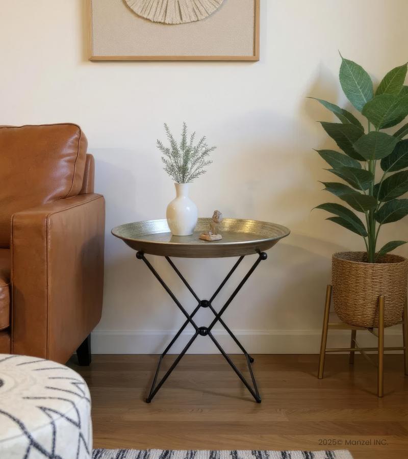 Brass end table