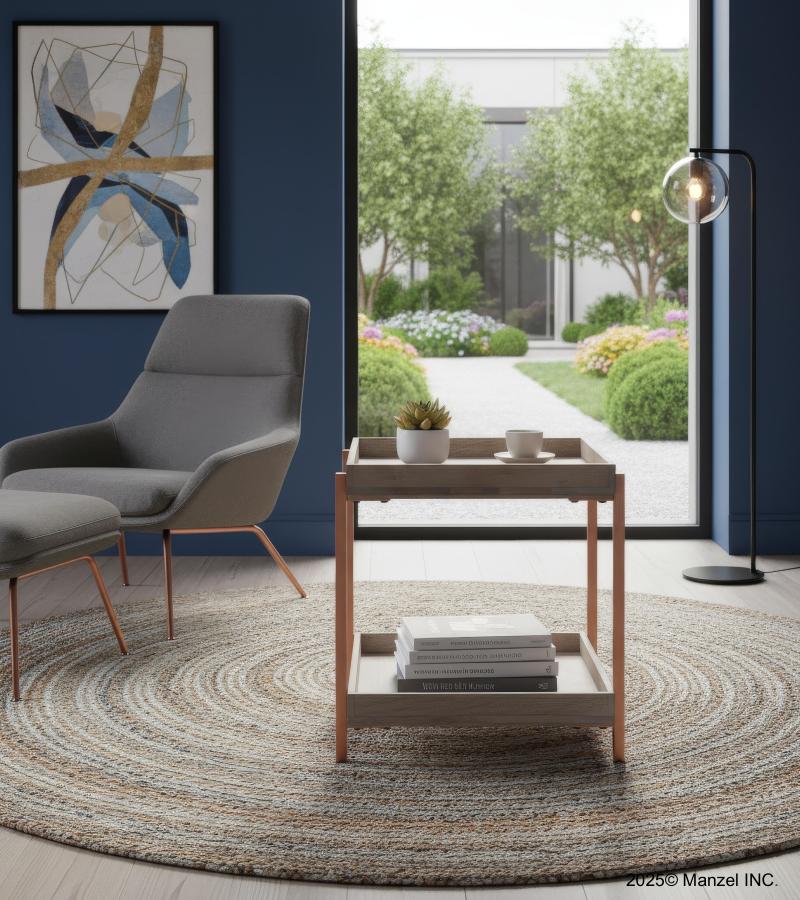 WOOD & METAL SIDE TABLE