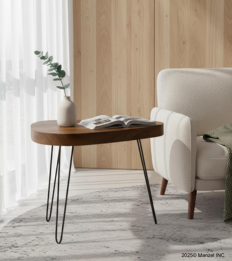 SOLID WOOD Elliptic end table