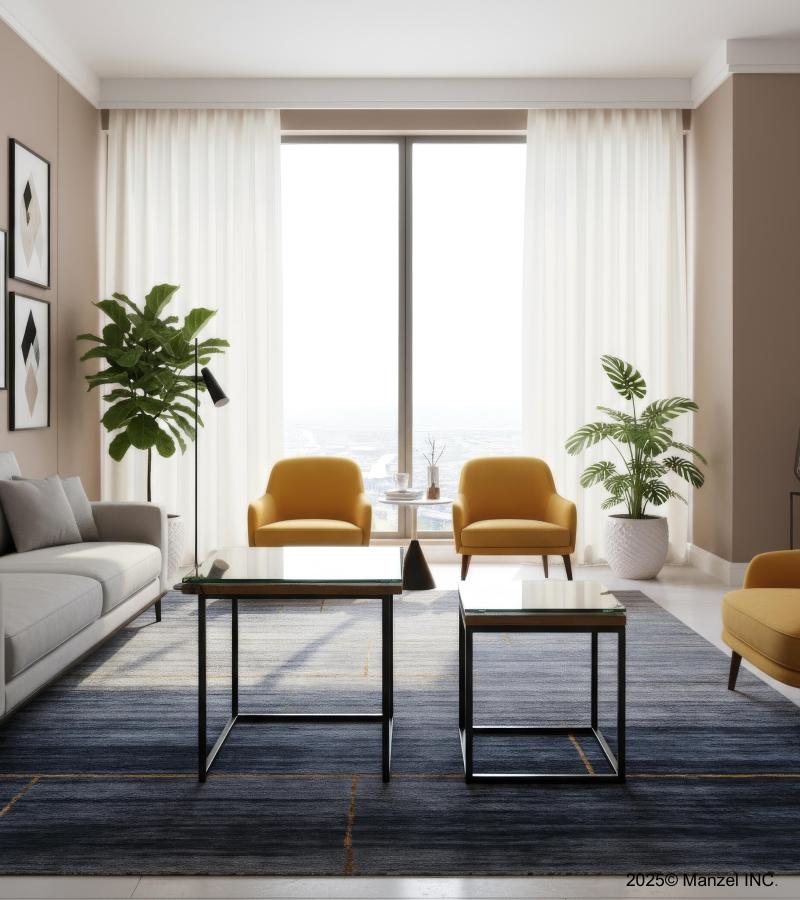 WDN+IRON COFFEE TABLE SET OF 2