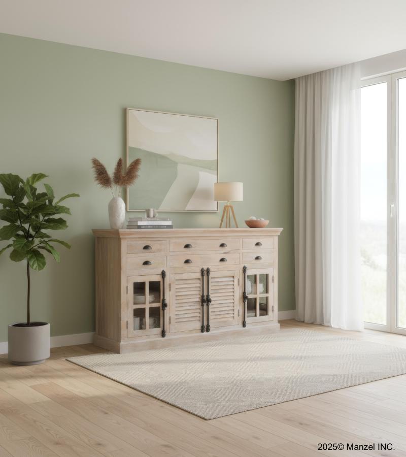 SOLID WOOD 8 DRAWER 4 DOOR SIDEBOARD