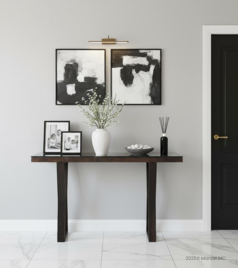 Solid Wood & Iron Console Table w/ Glass Top