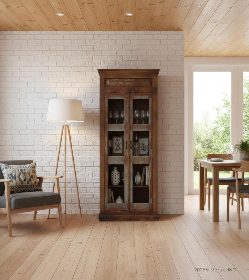 SOLID RECLAIMED TEAK WOOD & IRON STORAGE CABINET