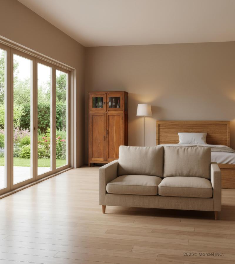 SOLID RECLAIMED TEAK WOOD & GLASS CABINET