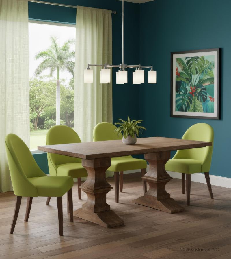 SOLID WOOD PEDESTAL DINING TABLE