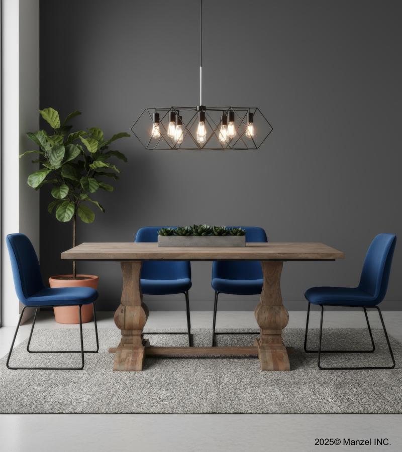 SOLID WOOD DINING TABLE W/ PEDESTAL BASE