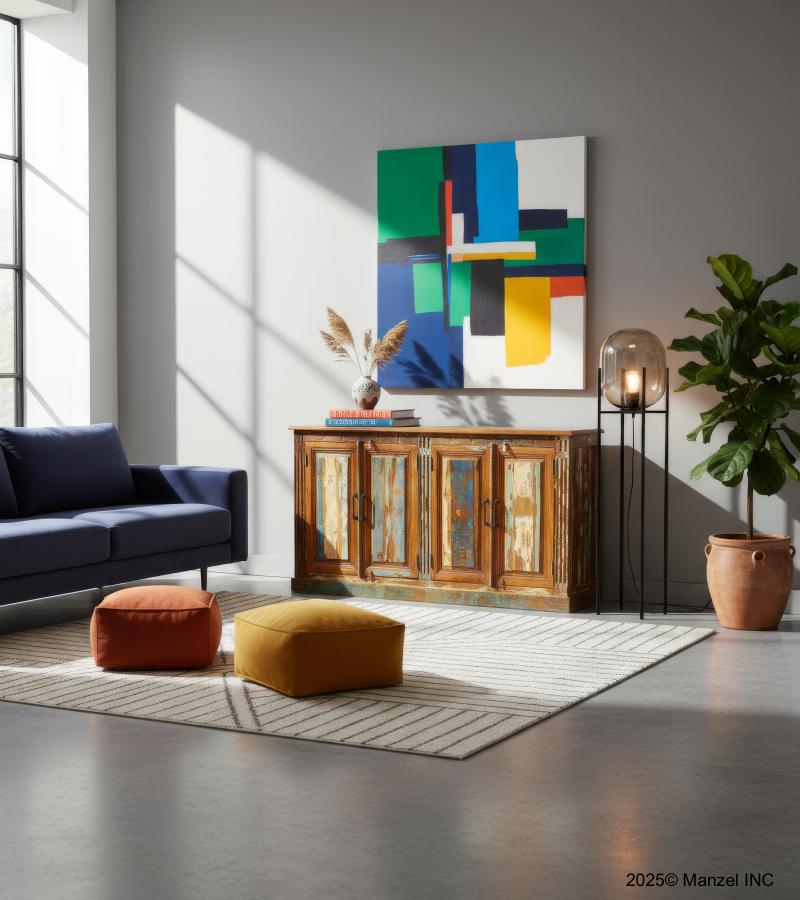 SOLID RECLAIMED TEAK WOOD SIDEBOARD