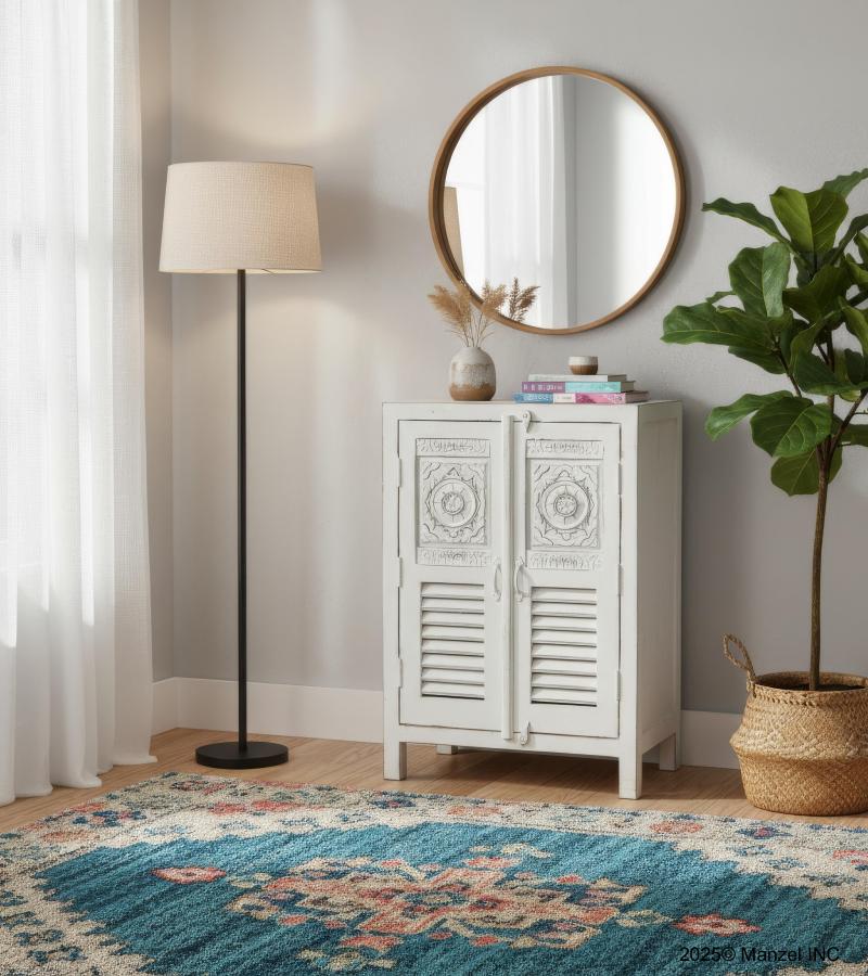 HAND CARVED SOLID WOOD CABINET