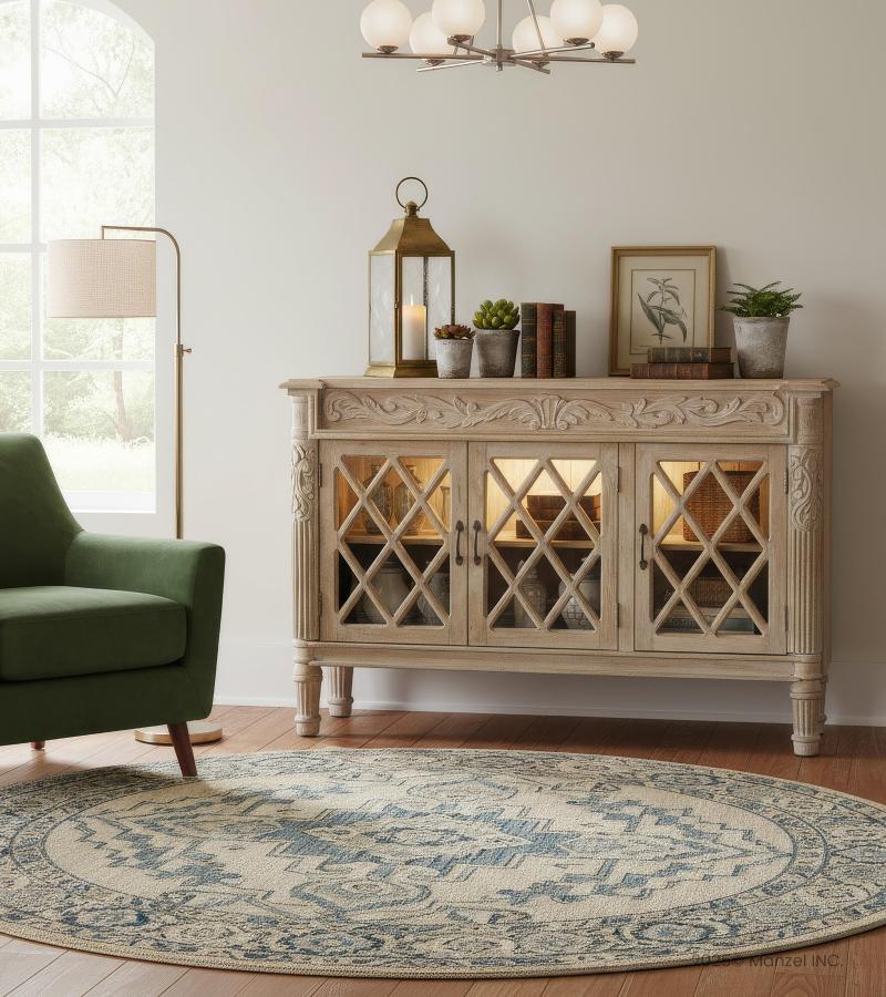 HAND CARVED SOLID WOOD SIDEBOARD