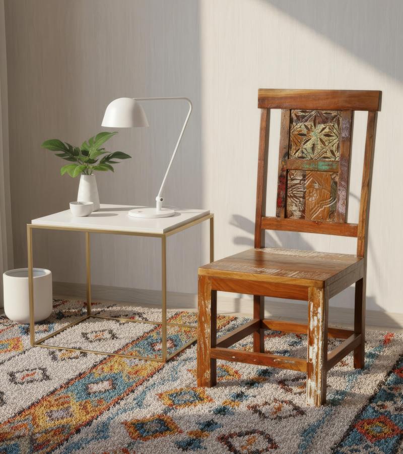 SOLID HAND CARVED RECLAIMED TEAK CHAIR