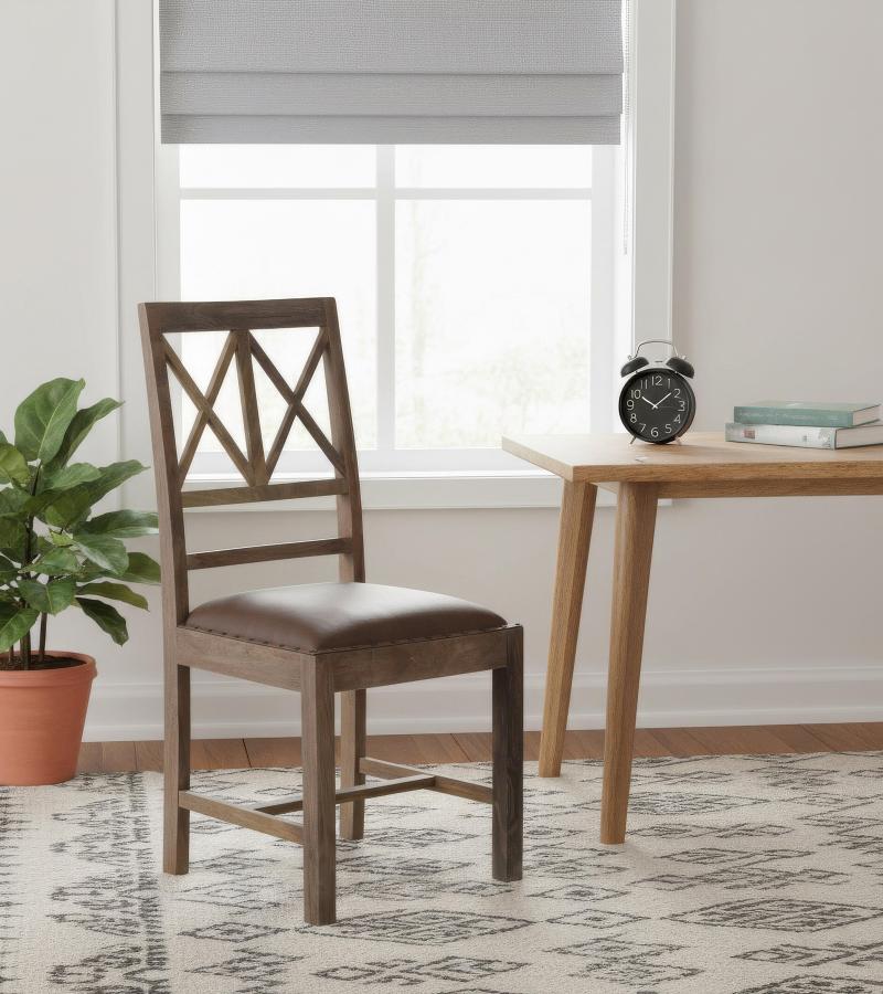 Wood And Leather Chair