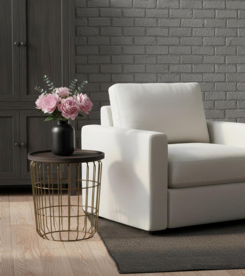 SOLID WOOD & IRON SIDE TABLE