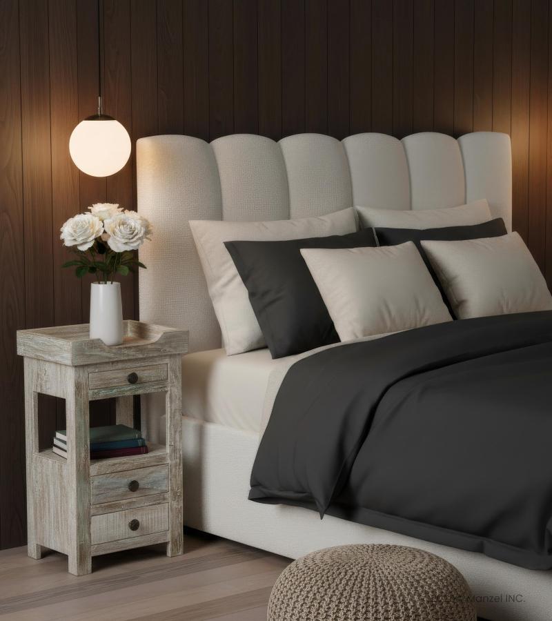 SOLID RECLAIMED TEAK WOOD 3 DRAWER END TABLE / NIGHT STAND