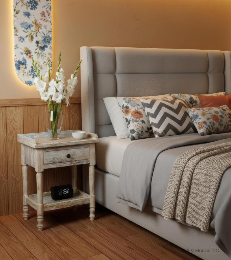 SOLID RECLAIMED TEAK WOOD END TABLE / NIGHTSTAND