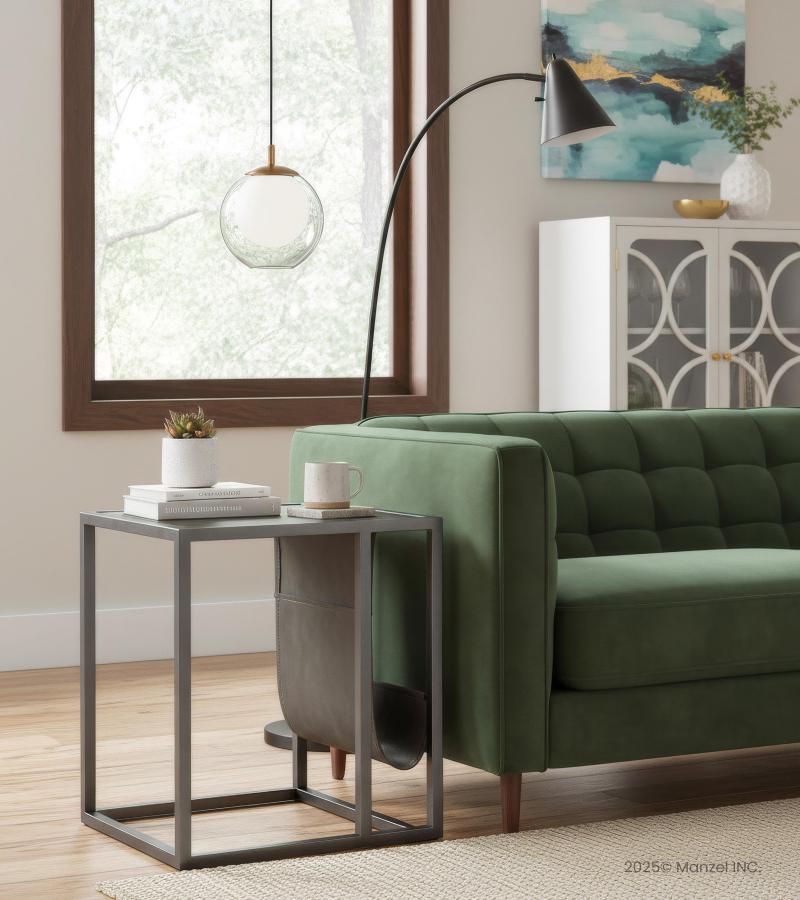 SOLID WOOD & IRON END TABLE