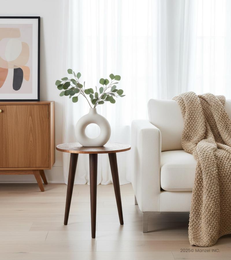 SOLID WOOD & IRON END TABLE