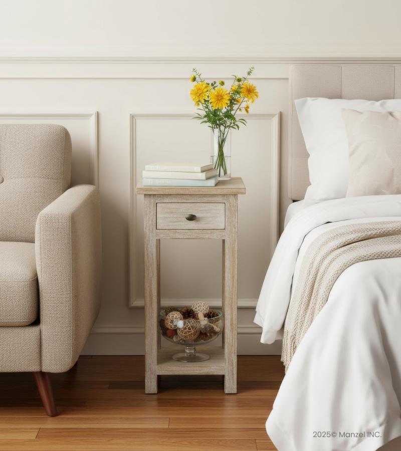 SOLID RECLAIMED TEAK WOOD END TABLE NIGHTSTAND