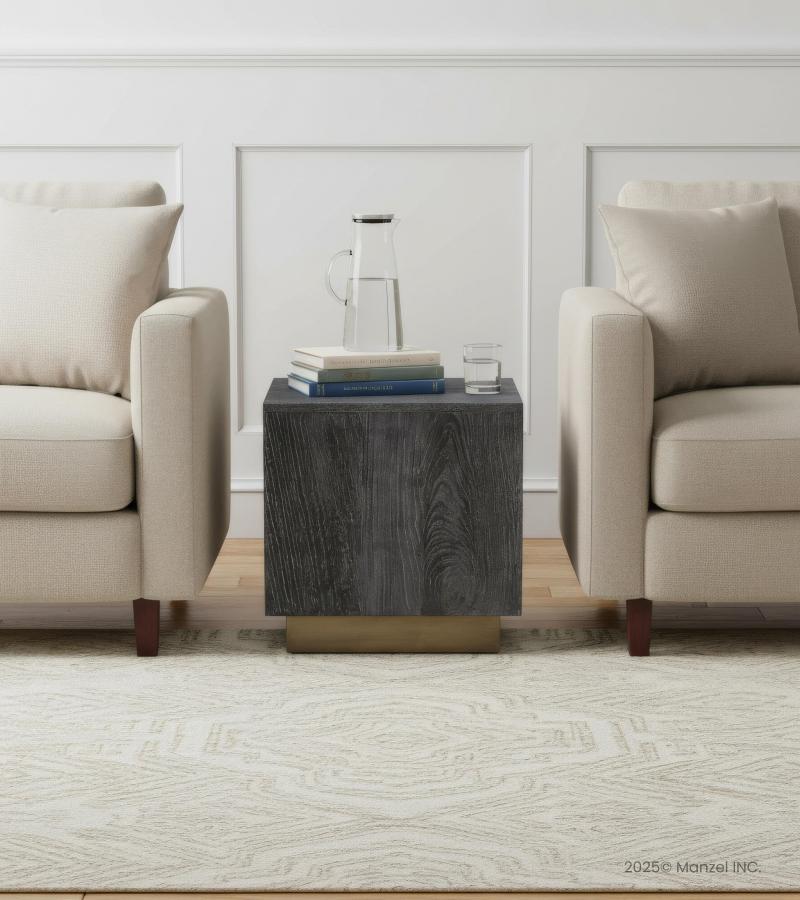 SOLID WOOD & IRON END TABLE