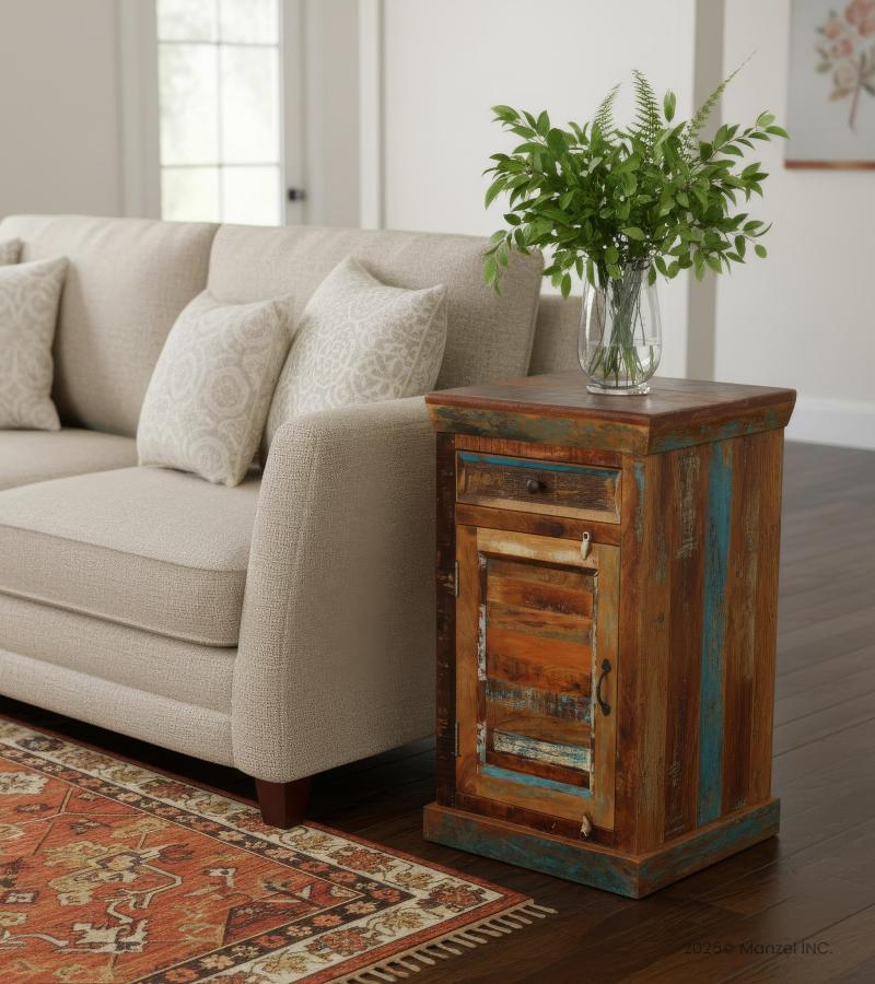 SOLID RECLAIMED TEAK WOOD SIDETABLE END TABLE