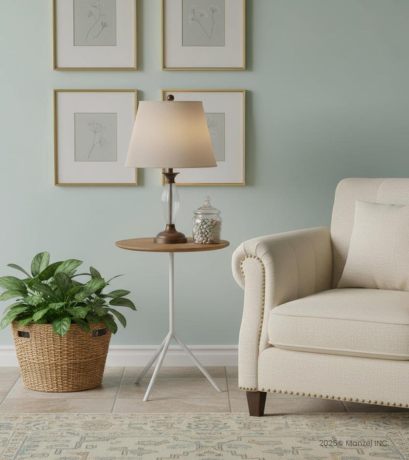 SOLID WOOD & IRON END TABLE