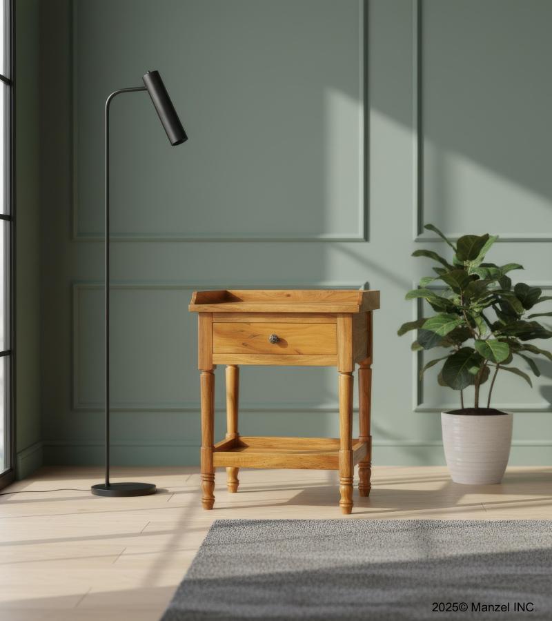 SOLID RECLAIMED TEAK WOOD END TABLE / NIGHTSTAND